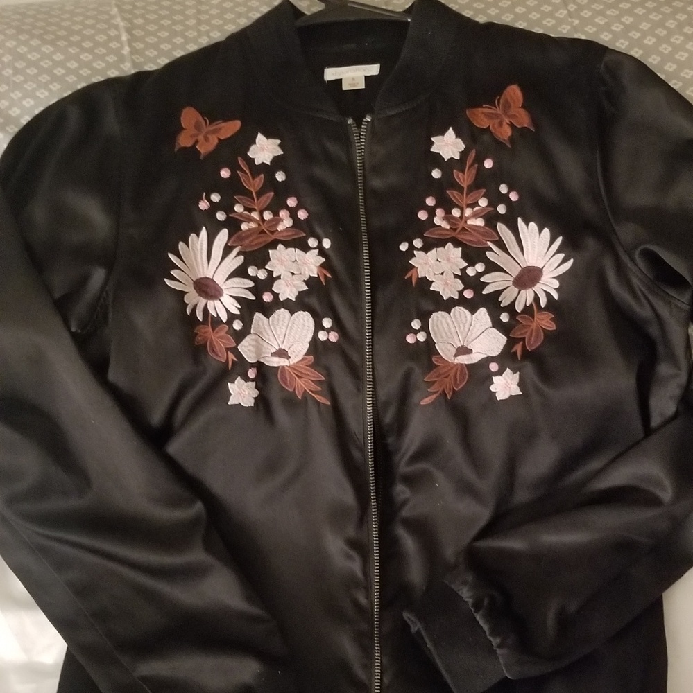 Black jacket with flower detail